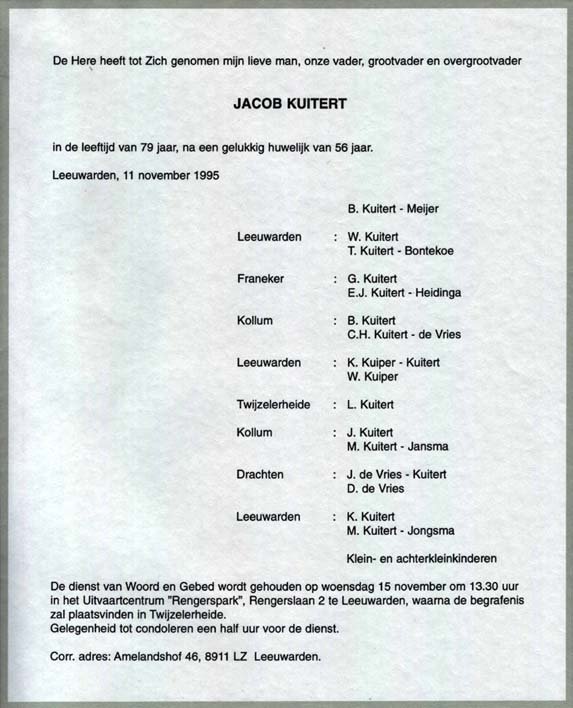Kuitert, Jacob (Wijbren) graf